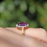 Ellibelle Jewellery Vintage Amethyst & Diamond 18ct Gold Cluster Ring