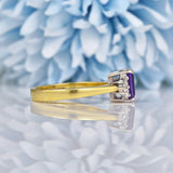 Ellibelle Jewellery Vintage Amethyst & Diamond 18ct Yellow Gold Ring