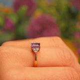 Ellibelle Jewellery Vintage Amethyst & Diamond 18ct Yellow Gold Ring