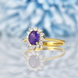 Ellibelle Jewellery Vintage Amethyst & Diamond Cluster Ring