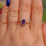 Ellibelle Jewellery Vintage Amethyst & Diamond Cluster Ring