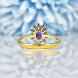 Ellibelle Jewellery Vintage Amethyst & Diamond Cluster Ring