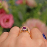 Ellibelle Jewellery Vintage Amethyst & Diamond Cluster Ring