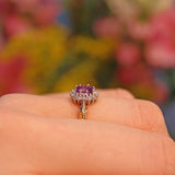 Ellibelle Jewellery Vintage Amethyst & Diamond Gold Cluster Ring