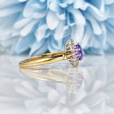 Ellibelle Jewellery Vintage Amethyst & Diamond Gold Cluster Ring