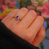 Ellibelle Jewellery Vintage Amethyst & Diamond Gold Cluster Ring