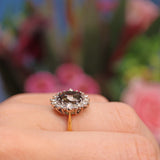 Ellibelle Jewellery Vintage Andalusite & Diamond 18ct Gold Cluster Ring