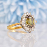 Ellibelle Jewellery Vintage Andalusite & Diamond 18ct Gold Cluster Ring