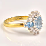 Ellibelle Jewellery Vintage Aquamarine Diamond Cluster Ring by Cropp & Farr
