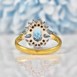 Ellibelle Jewellery Vintage Aquamarine Diamond Cluster Ring by Cropp & Farr