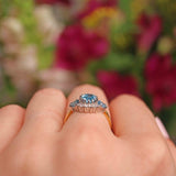 Ellibelle Jewellery Vintage Aquamarine Diamond Cluster Ring by Cropp & Farr