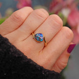 Ellibelle Jewellery Vintage Australian Black Opal 18ct Gold Ring