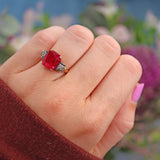 Ellibelle Jewellery Vintage Austrian Synthetic Ruby & Diamond Dress Ring