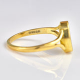 Ellibelle Jewellery Vintage Bloodstone 18ct Gold Oval Signet Ring