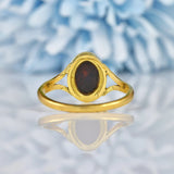 Ellibelle Jewellery Vintage Bloodstone 18ct Gold Oval Signet Ring