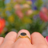 Ellibelle Jewellery Vintage Bloodstone 18ct Gold Oval Signet Ring