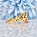Ellibelle Jewellery Vintage Blue Sapphire & Diamond 14ct Gold Triple Cluster Ring