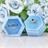 Ellibelle Jewellery Vintage Blue Sapphire & Diamond 18ct Gold Oval Cluster Ring