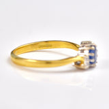 Ellibelle Jewellery Vintage Blue Sapphire & Diamond 18ct Gold Ring
