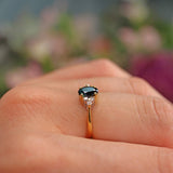 Ellibelle Jewellery Vintage Blue Sapphire & Diamond 18ct Gold Ring