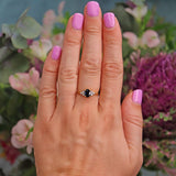 Ellibelle Jewellery Vintage Blue Sapphire & Diamond 18ct Gold Ring