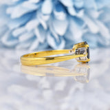 Ellibelle Jewellery Vintage Blue Sapphire & Diamond 18ct Gold Ring