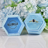 Ellibelle Jewellery Vintage Blue Sapphire & Diamond 18ct Gold Ring