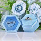 Ellibelle Jewellery Vintage Blue Sapphire & Diamond 18ct Gold Trilogy Ring
