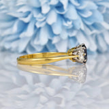 Ellibelle Jewellery Vintage Blue Sapphire & Diamond 18ct Gold Trilogy Ring