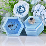 Ellibelle Jewellery Vintage Blue Sapphire & Diamond 18ct White Gold Dress Ring