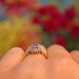 Ellibelle Jewellery Vintage Blue Sapphire & Diamond Cluster Ring
