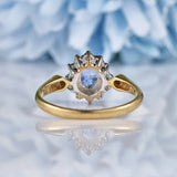 Ellibelle Jewellery Vintage Blue Sapphire & Diamond Cluster Ring