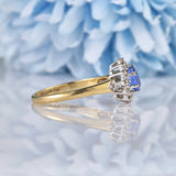 Ellibelle Jewellery Vintage Blue Sapphire & Diamond Cluster Ring