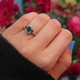 Ellibelle Jewellery Vintage Blue Sapphire & Diamond White Gold Ring