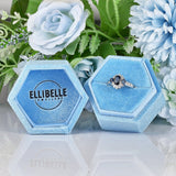 Ellibelle Jewellery Vintage Blue Sapphire & Diamond White Gold Ring