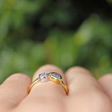 Ellibelle Jewellery Vintage Blue Topaz 18ct Gold Bow Ring
