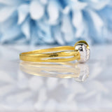 Ellibelle Jewellery Vintage Blue Topaz 18ct Gold Bow Ring