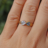 Ellibelle Jewellery Vintage Blue Topaz 18ct Gold Bow Ring