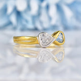 Ellibelle Jewellery Vintage Blue Topaz 18ct Gold Bow Ring