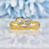 Ellibelle Jewellery Vintage Blue Topaz 18ct Gold Bow Ring