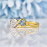 Ellibelle Jewellery Vintage Blue Topaz 18ct Gold Bow Ring