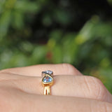 Ellibelle Jewellery Vintage Blue Topaz 18ct Gold Bow Ring