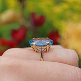 Ellibelle Jewellery VINTAGE BLUE TOPAZ 9CT GOLD COCKTAIL RING