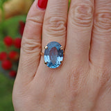 Ellibelle Jewellery VINTAGE BLUE TOPAZ 9CT GOLD COCKTAIL RING