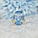 Ellibelle Jewellery VINTAGE BLUE TOPAZ 9CT GOLD COCKTAIL RING