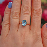 Ellibelle Jewellery Vintage Blue Topaz 9ct Yellow Gold Solitaire Ring