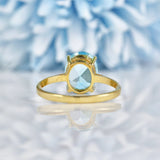 Ellibelle Jewellery Vintage Blue Topaz 9ct Yellow Gold Solitaire Ring
