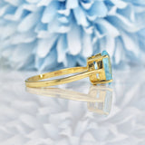 Ellibelle Jewellery Vintage Blue Topaz 9ct Yellow Gold Solitaire Ring