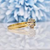 Ellibelle Jewellery Vintage Blue Topaz & Diamond 9ct Gold Sweetheart Ring