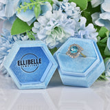 Ellibelle Jewellery Vintage Blue Zircon & Diamond Gold Cocktail Ring